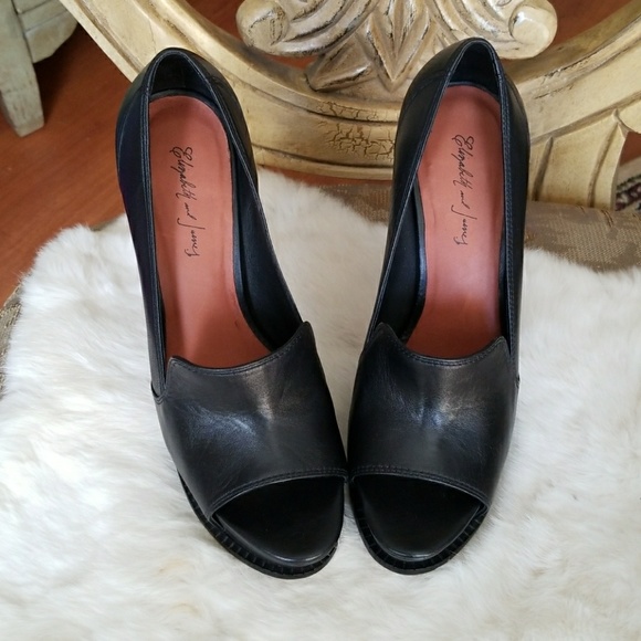 ✔Elizabeth and James black Mae pumps - Picture 2 of 9